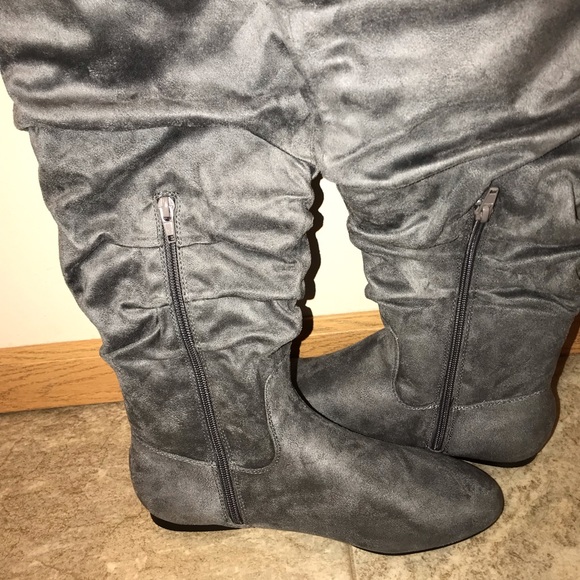 New JustFab Adelayd gray over the knee boots - Picture 4 of 6